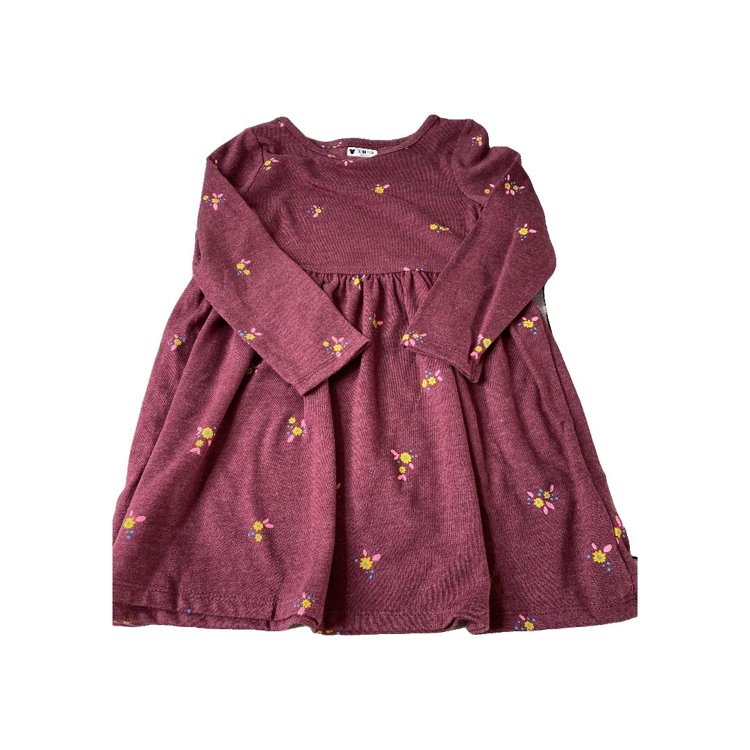 Cat & Jack Girls Burgundy | Flowers Dress Size: 3T Burgundy | Flowers