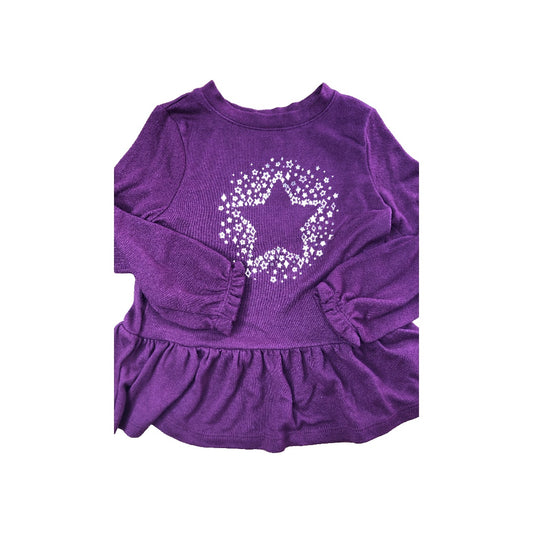 Cat & Jack Girls Burgundy | Gold Long Sleeve T-Shirt Size: 3T Burgundy | Gold