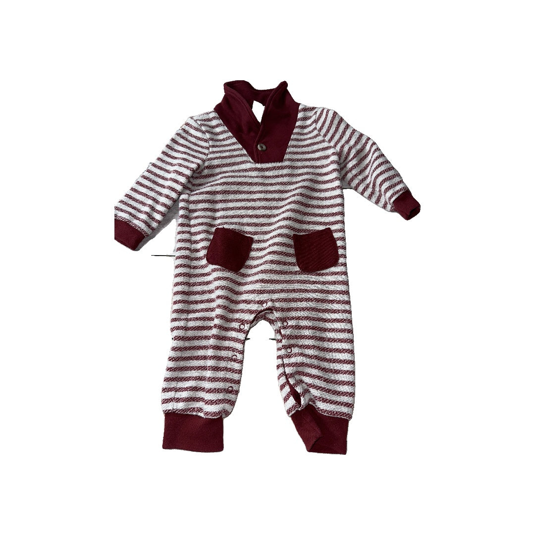 Cat & Jack Boys Burgundy | Grey Long Sleeve Outfit Size: 6-9 months Burgundy | Grey