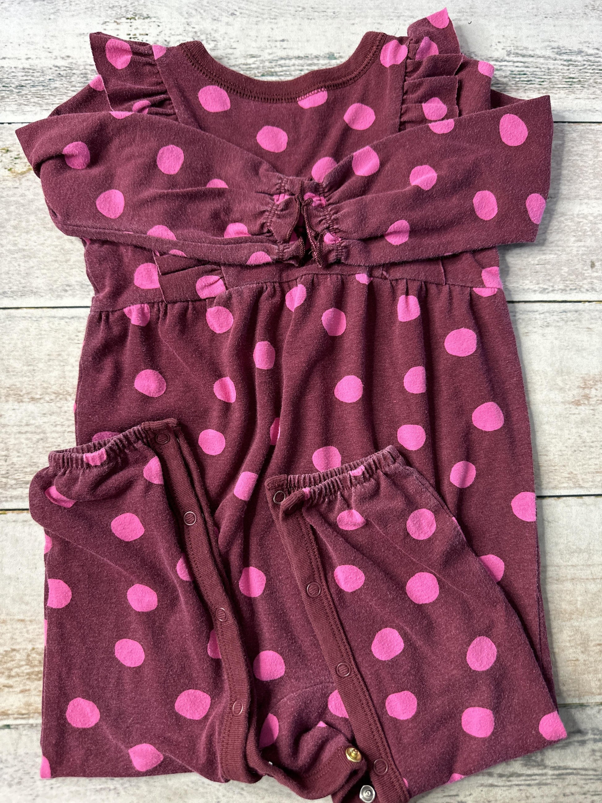 Cat & Jack Girls Burgundy | pink Long Sleeve Outfit Size: 12-18 months Burgundy | pink