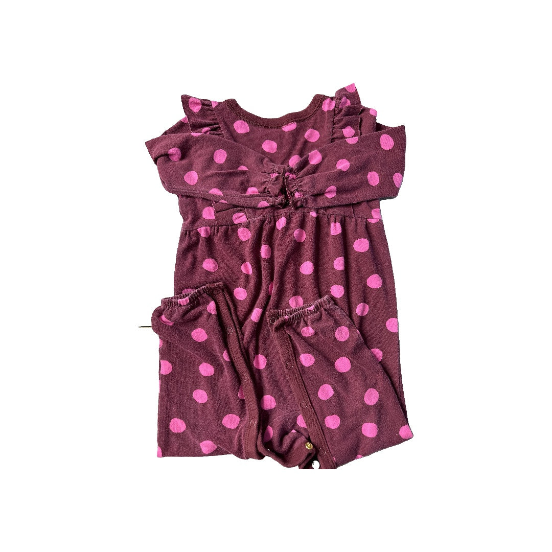 Cat & Jack Girls Burgundy | pink Long Sleeve Outfit Size: 12-18 months Burgundy | pink