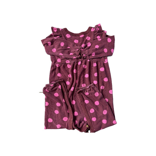 Cat & Jack Girls Burgundy | pink Long Sleeve Outfit Size: 12-18 months Burgundy | pink