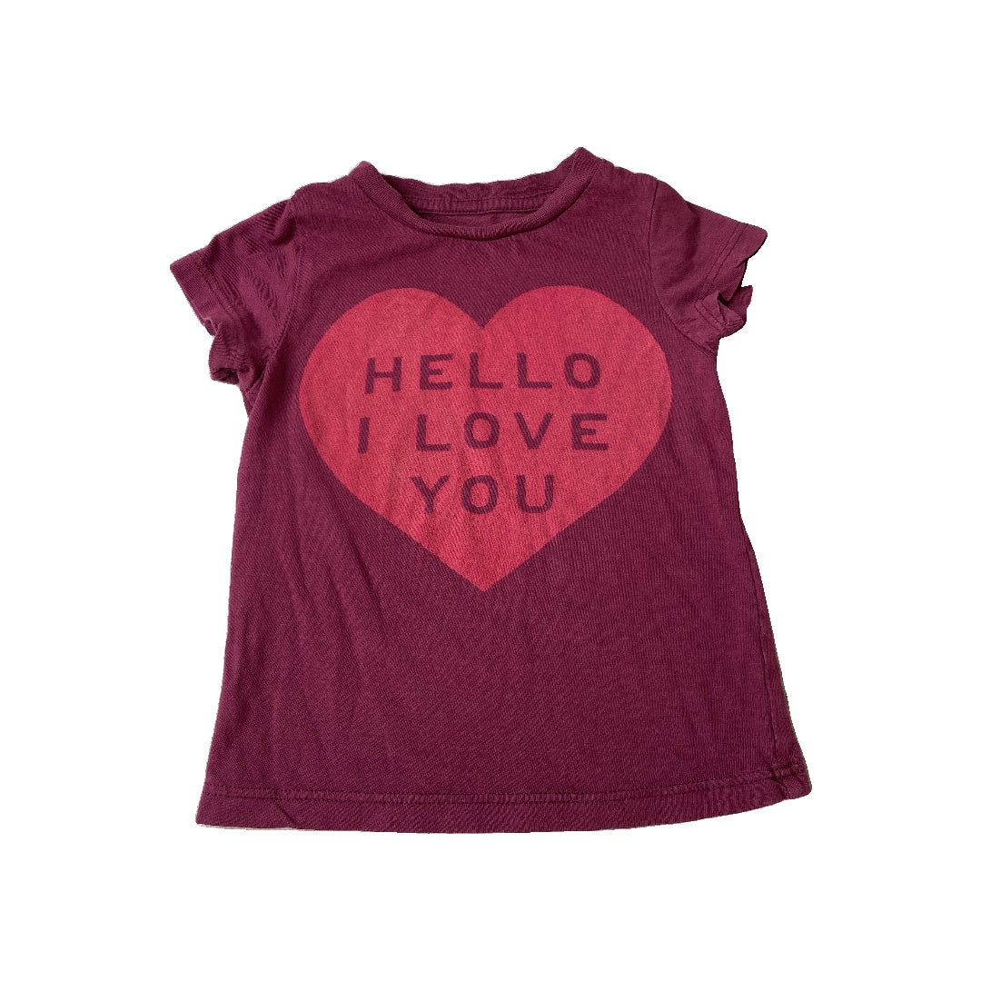 Peek Girls Burgundy | Text T-Shirt Size: 6-12 months Burgundy | Text