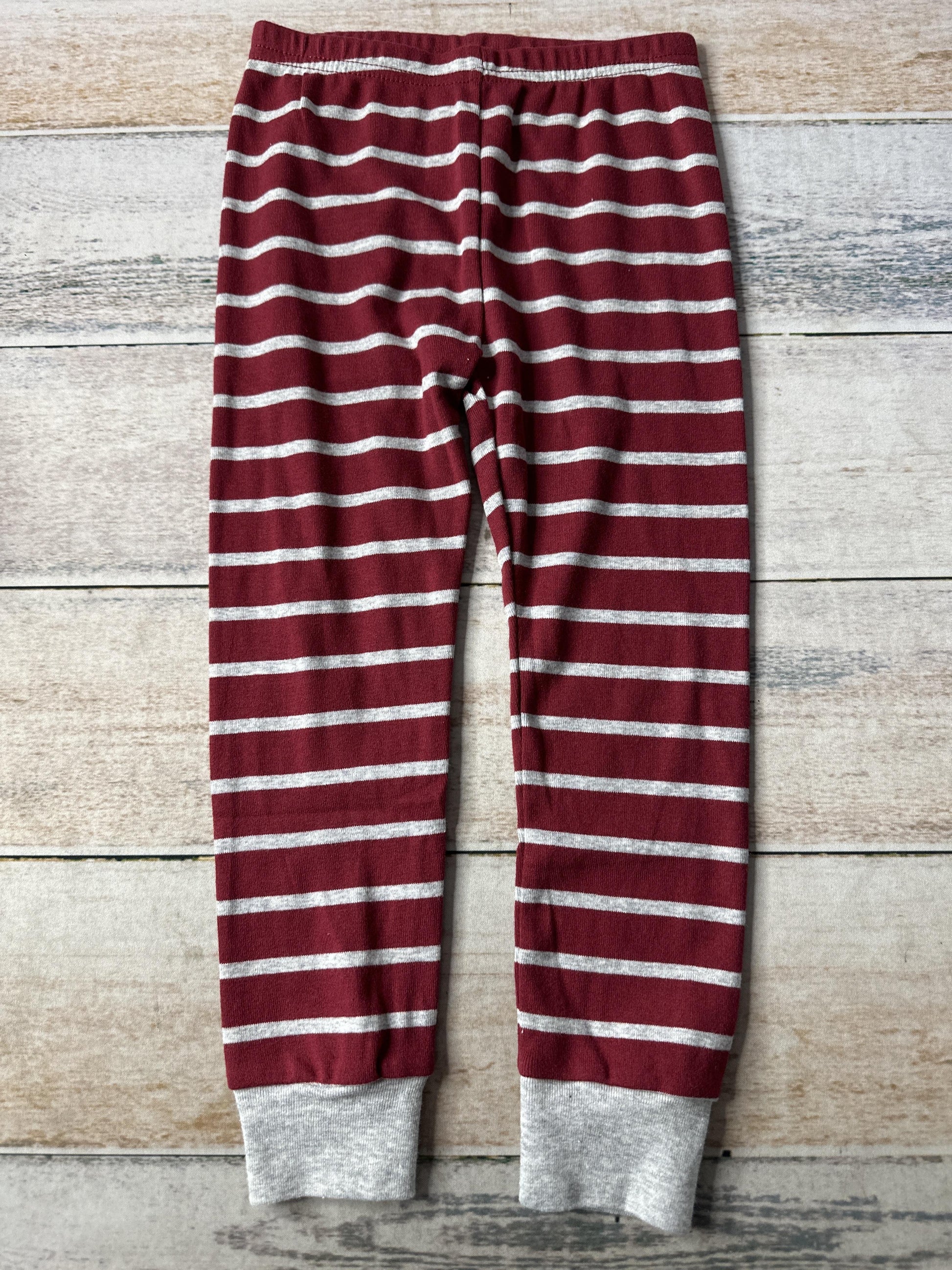 Carters Unisex Burgundy | White Pajamas Size: 3T Burgundy | White