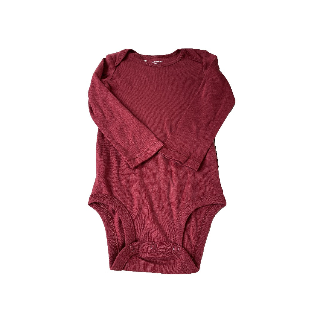 Carters Unisex Burgundy Onesie Size: 24 months Burgundy