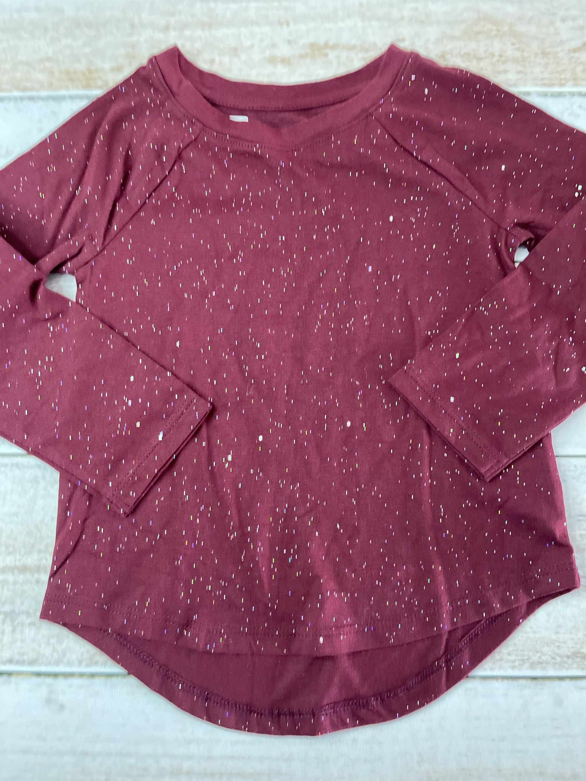 Cat & Jack Girls Burgundy Long Sleeve T-Shirt Size: 3T Burgundy