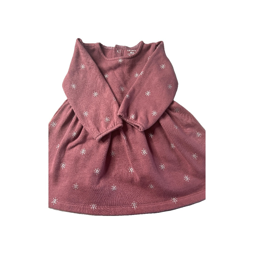 Carters Girls Burgundy Dress Size: 18 months Burgundy