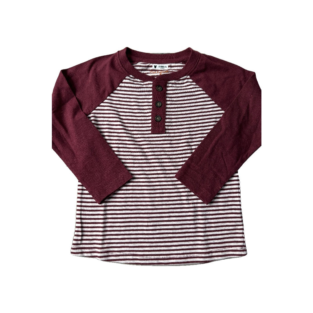 Cat & Jack Boys Burgundy Long Sleeve T-Shirt Size: 3T Burgundy