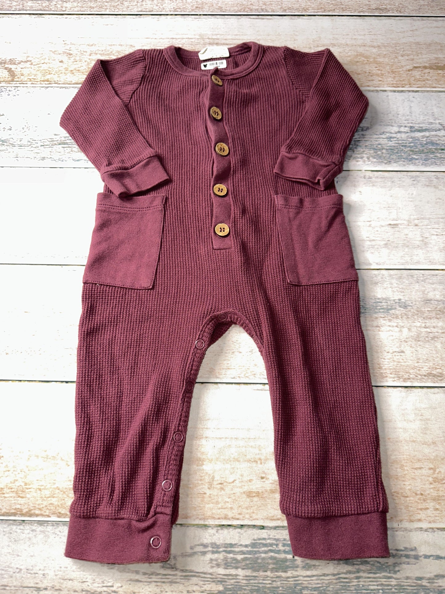 City Mouse Unisex Burgundy Long Sleeve Outfit Size: 9-12 Months Burgundy