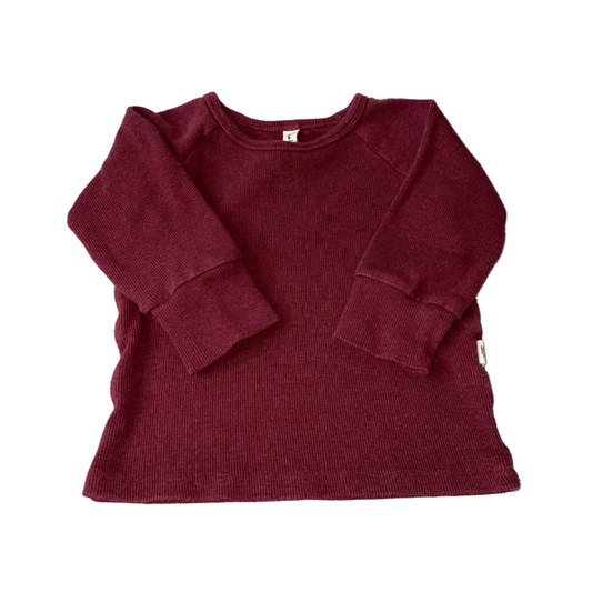 BabySprouts co Unisex Burgundy Long Sleeve T-Shirt Size: 12-18 months Burgundy