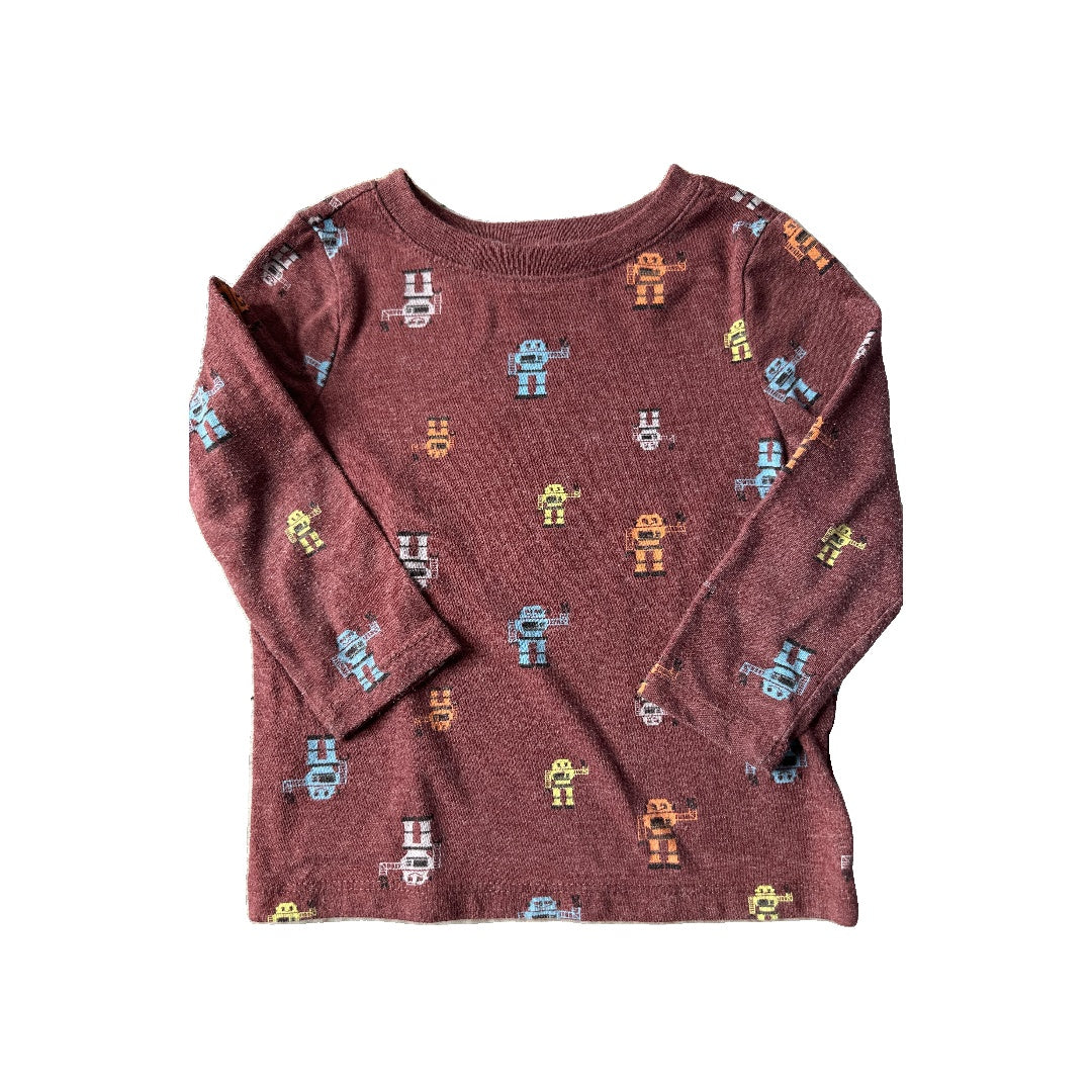 Old Navy Unisex Burgundy Long Sleeve T-Shirt Size: 18-24 months Burgundy