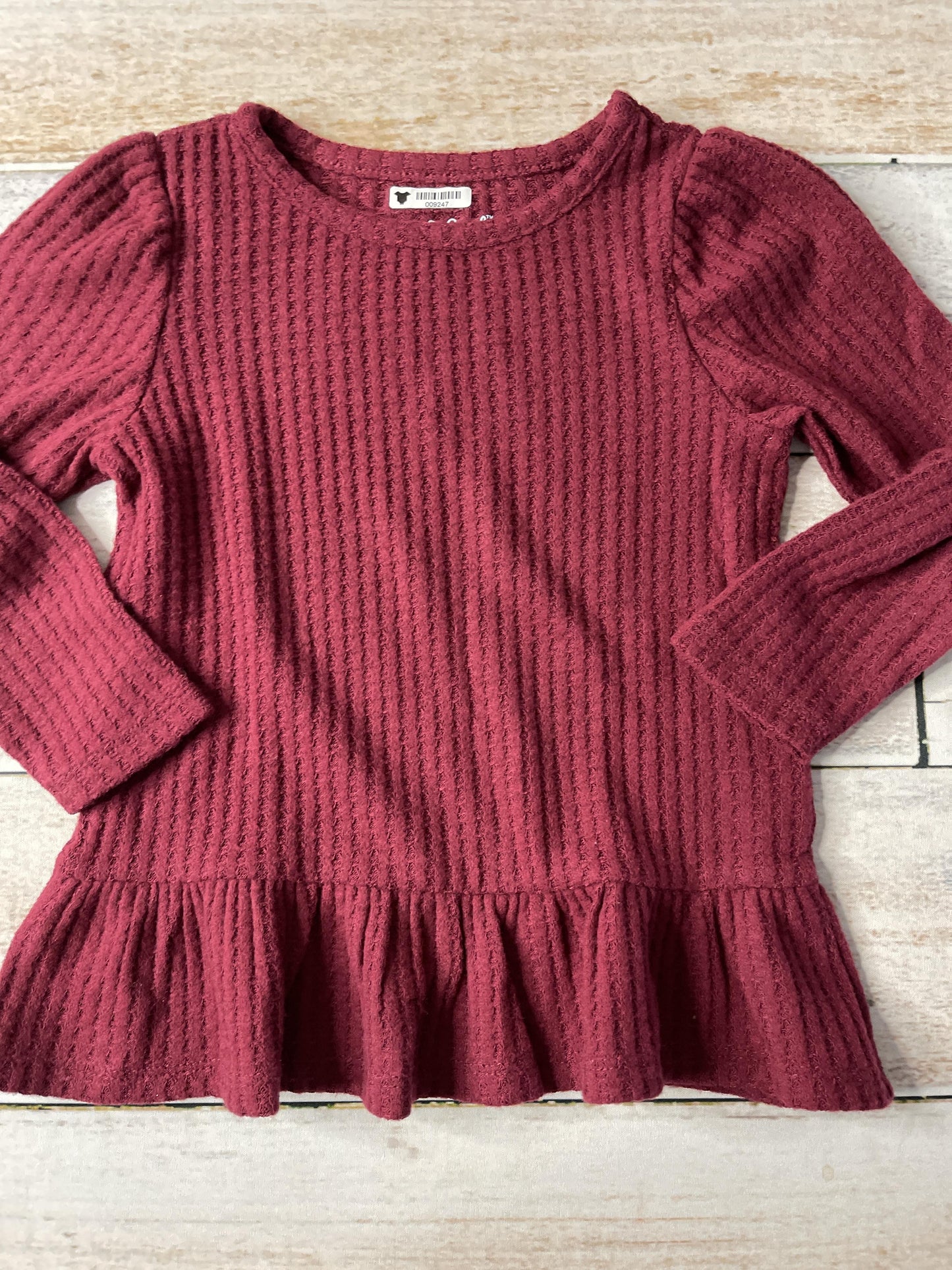 Cat & Jack Girls Burgundy Long Sleeve T-Shirt Size: 2T Burgundy