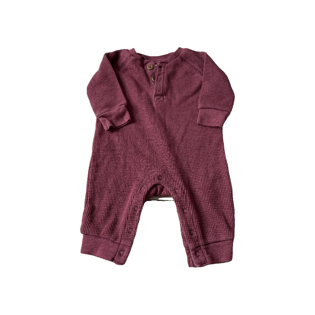 Old Navy Unisex Burgundy Long Sleeve Outfit Size: 0-3 months Burgundy