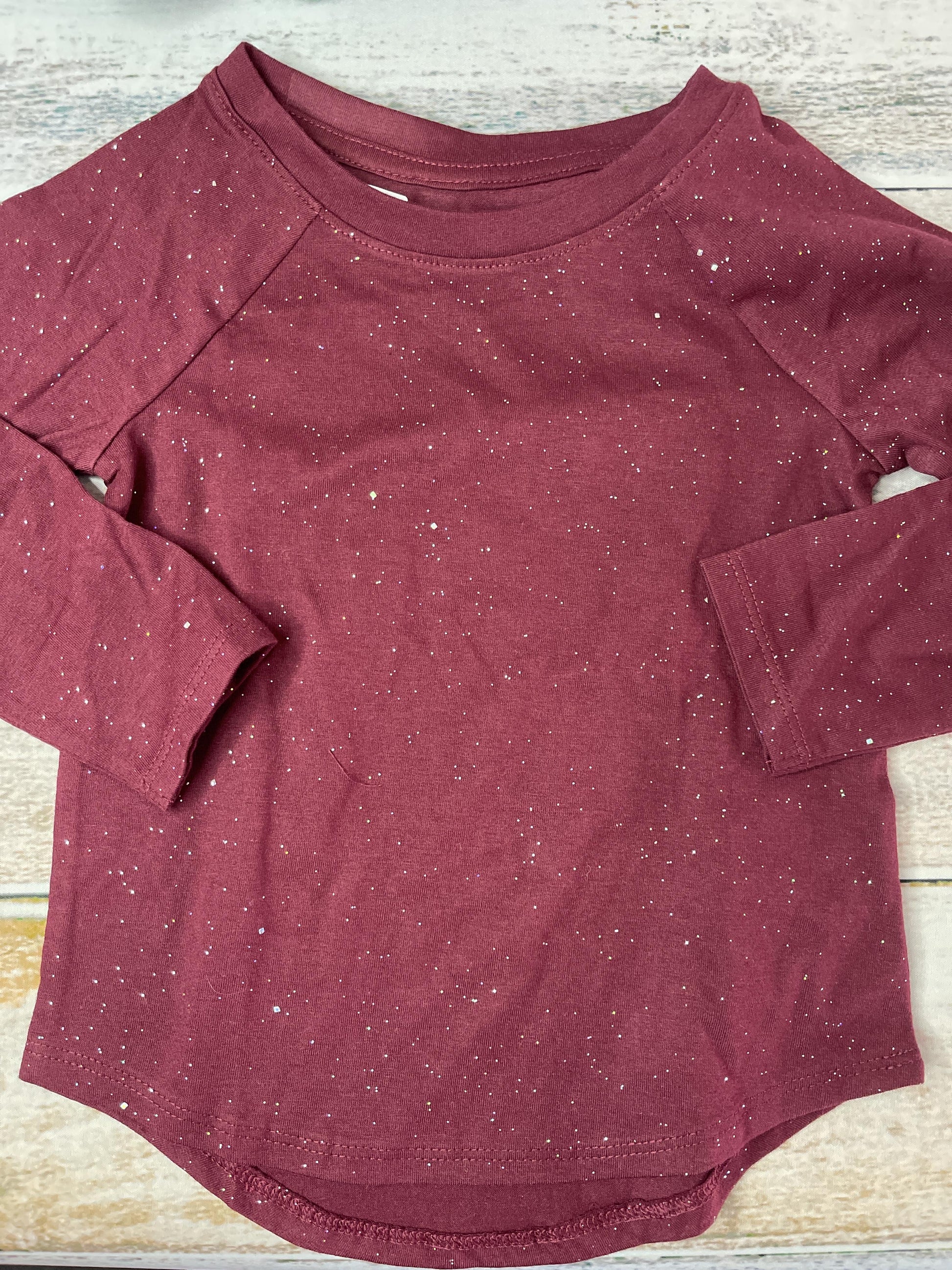 Cat & Jack Girls Burgundy Long Sleeve T-Shirt Size: 3T Burgundy