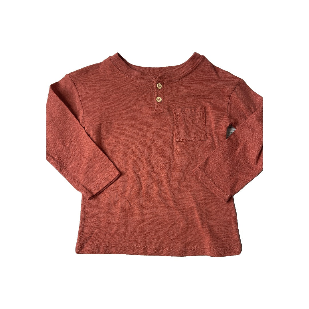 Grayson Collective Unisex Burgundy Long Sleeve T-Shirt Size: 18 months Burgundy