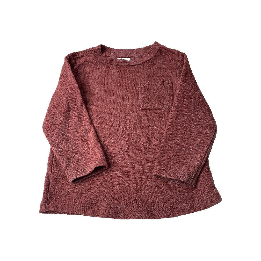 Cat & Jack Boys Burgundy Long Sleeve Shirt Size: 2T Burgundy