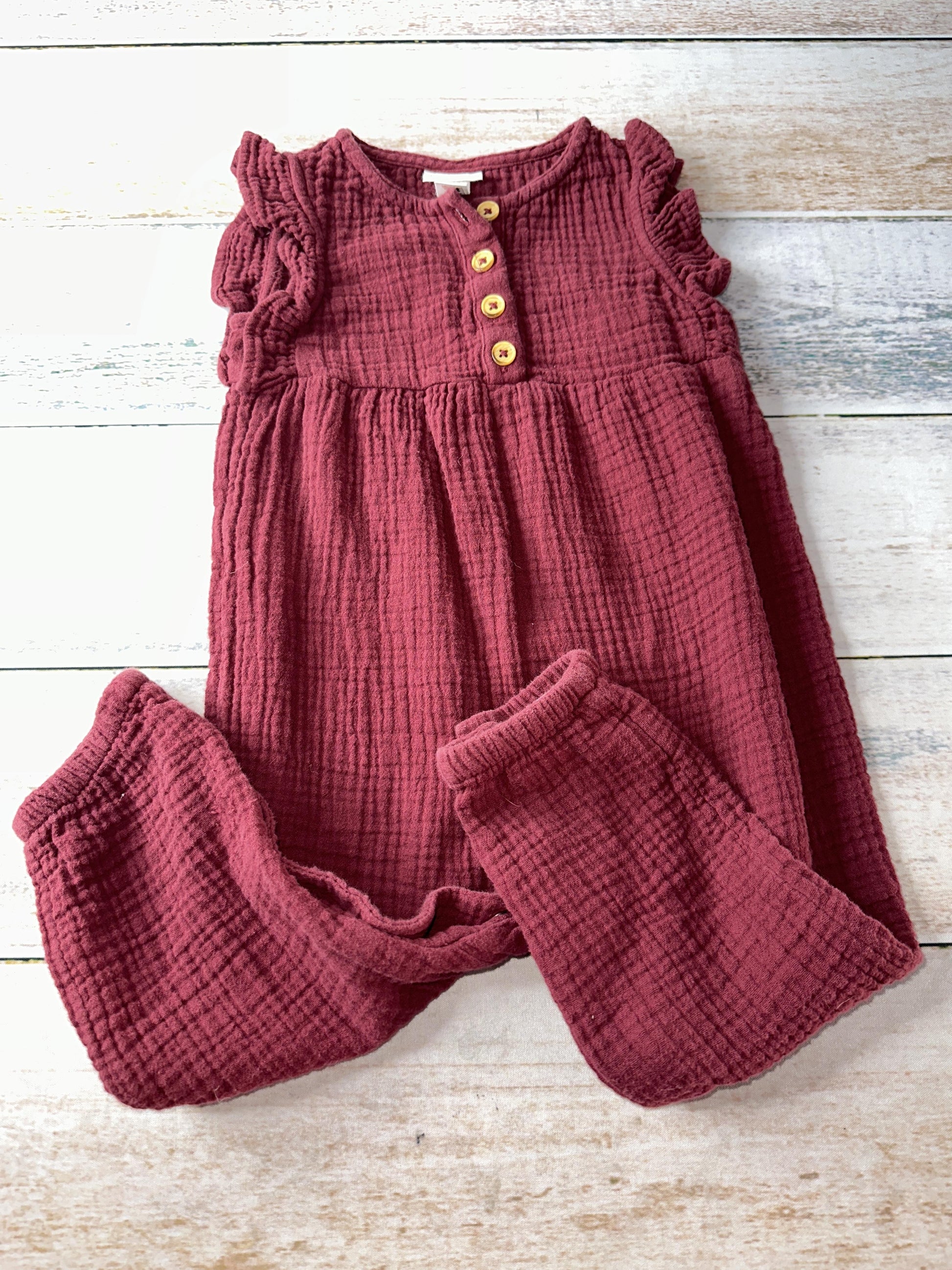Cat & Jack Girls Burgundy Romper Size: 18 months Burgundy