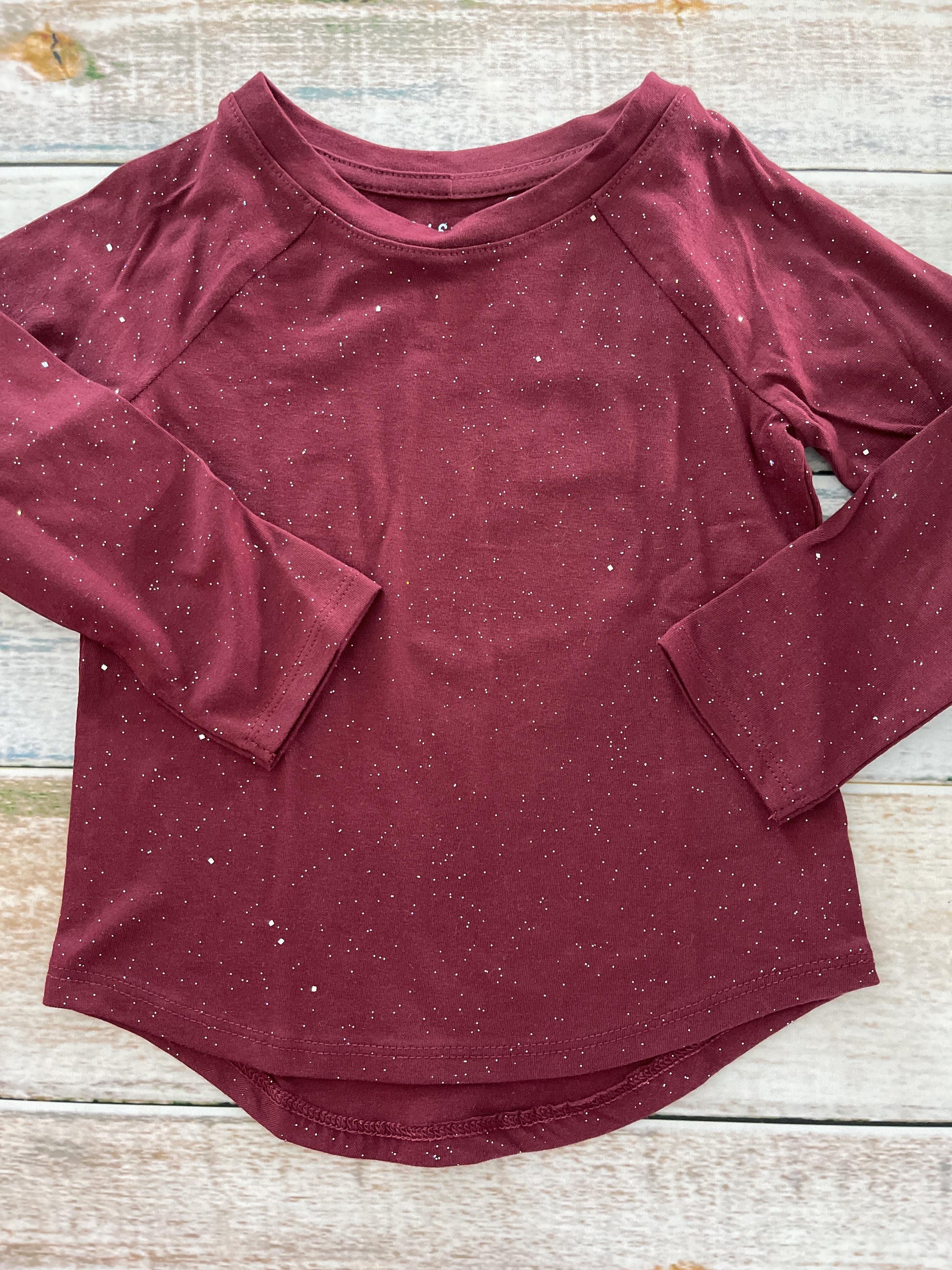 Cat & Jack Girls Burgundy Long Sleeve T-Shirt Size: 3T Burgundy
