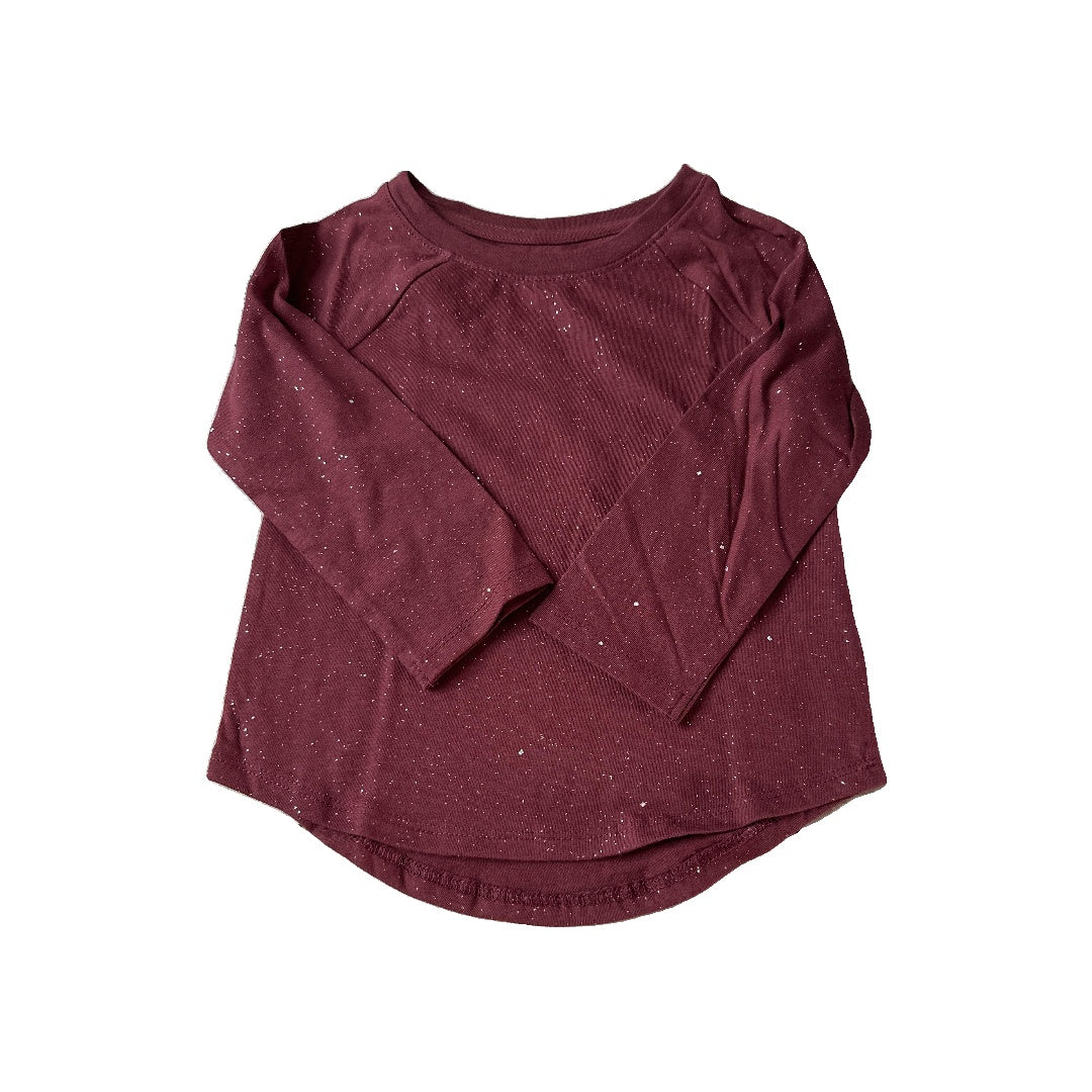 Cat & Jack Girls Burgundy Long Sleeve Shirt Size: 2T Burgundy