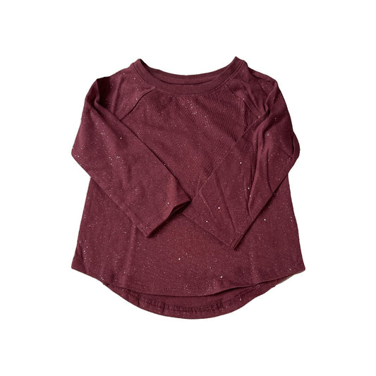 Cat & Jack Girls Burgundy Long Sleeve Shirt Size: 2T Burgundy