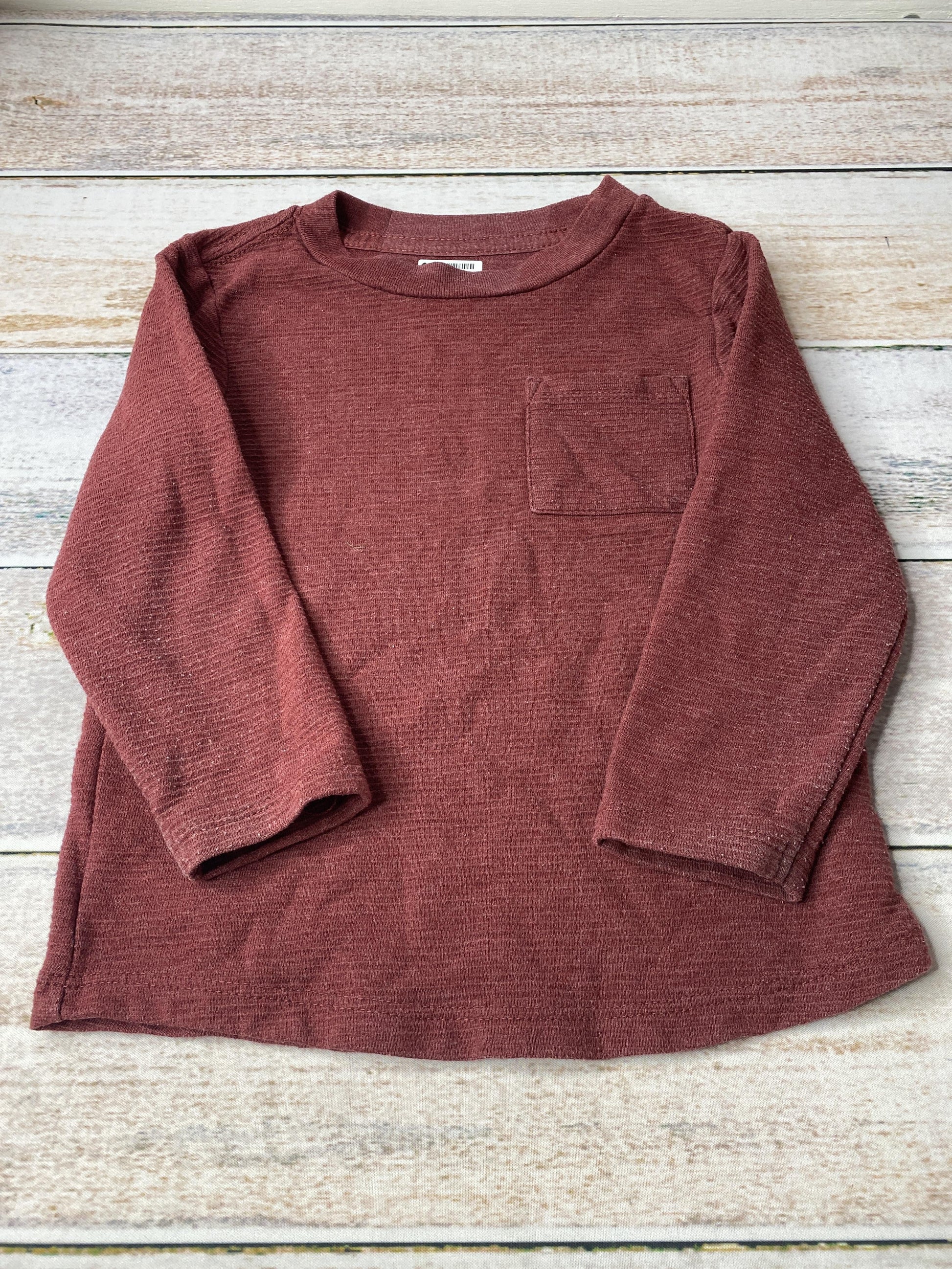 Cat & Jack Boys Burgundy Long Sleeve Shirt Size: 2T Burgundy