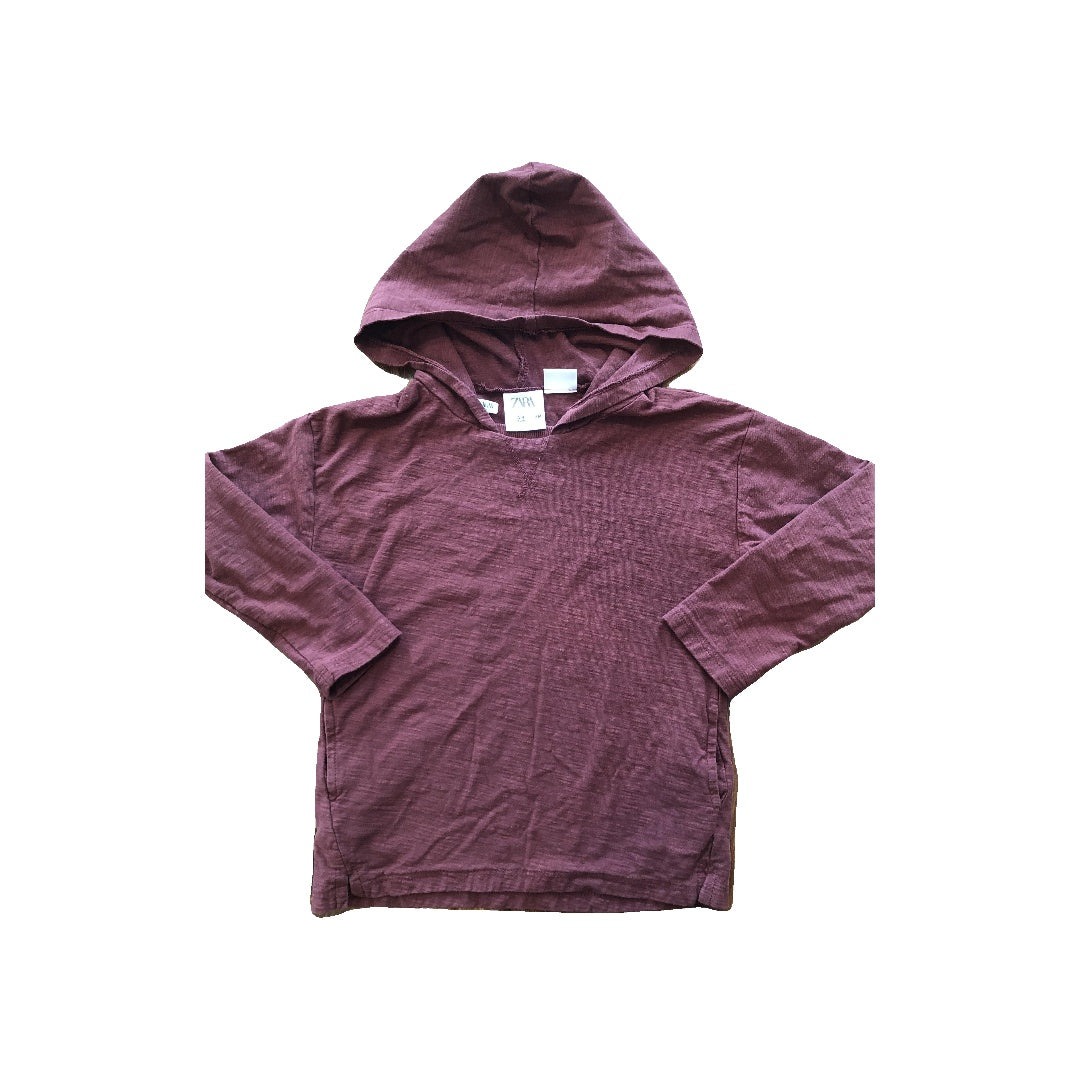 Zara Girls Burgundy Hoodie Size: 4T Burgundy