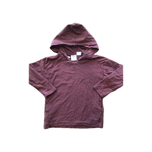 Zara Girls Burgundy Hoodie Size: 4T Burgundy