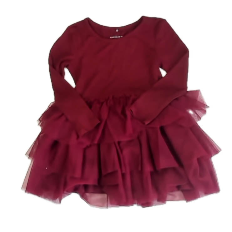 Posh Peanut Girls Burgundy Dress Size: 3-4T Burgundy