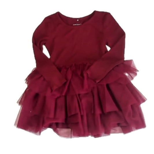 Posh Peanut Girls Burgundy Dress Size: 3-4T Burgundy