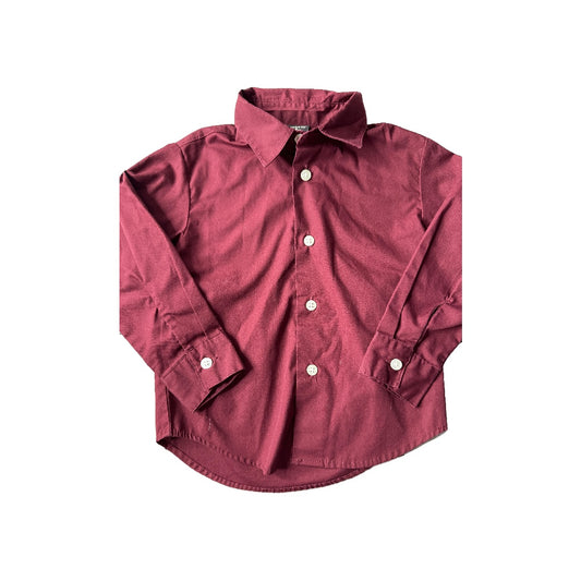 Dockers Boys Burgundy Button Down Short Sleeve Size: 3T Burgundy
