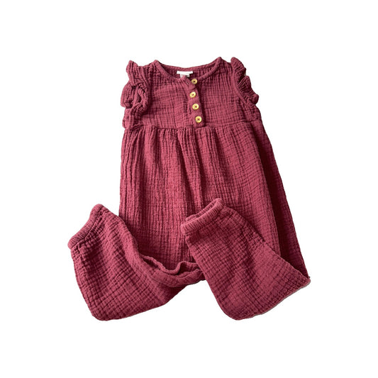 Cat & Jack Girls Burgundy Romper Size: 18 months Burgundy