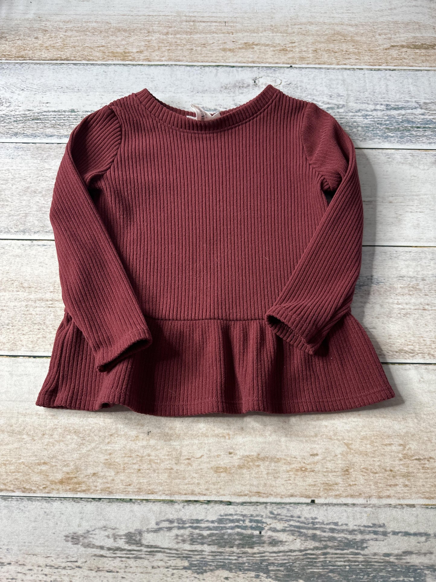 Cat & Jack Girls Burgundy Long Sleeve T-Shirt Size: 2T Burgundy