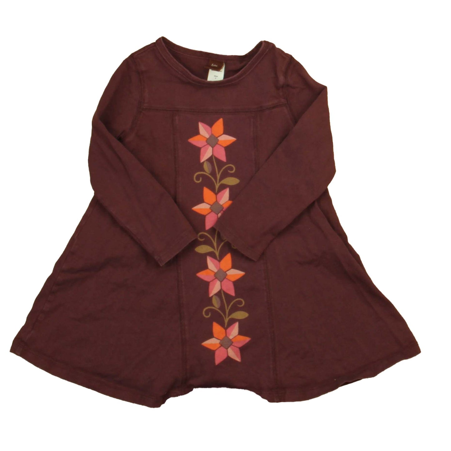 Tea Girls Burgundy Dress Size: 2T