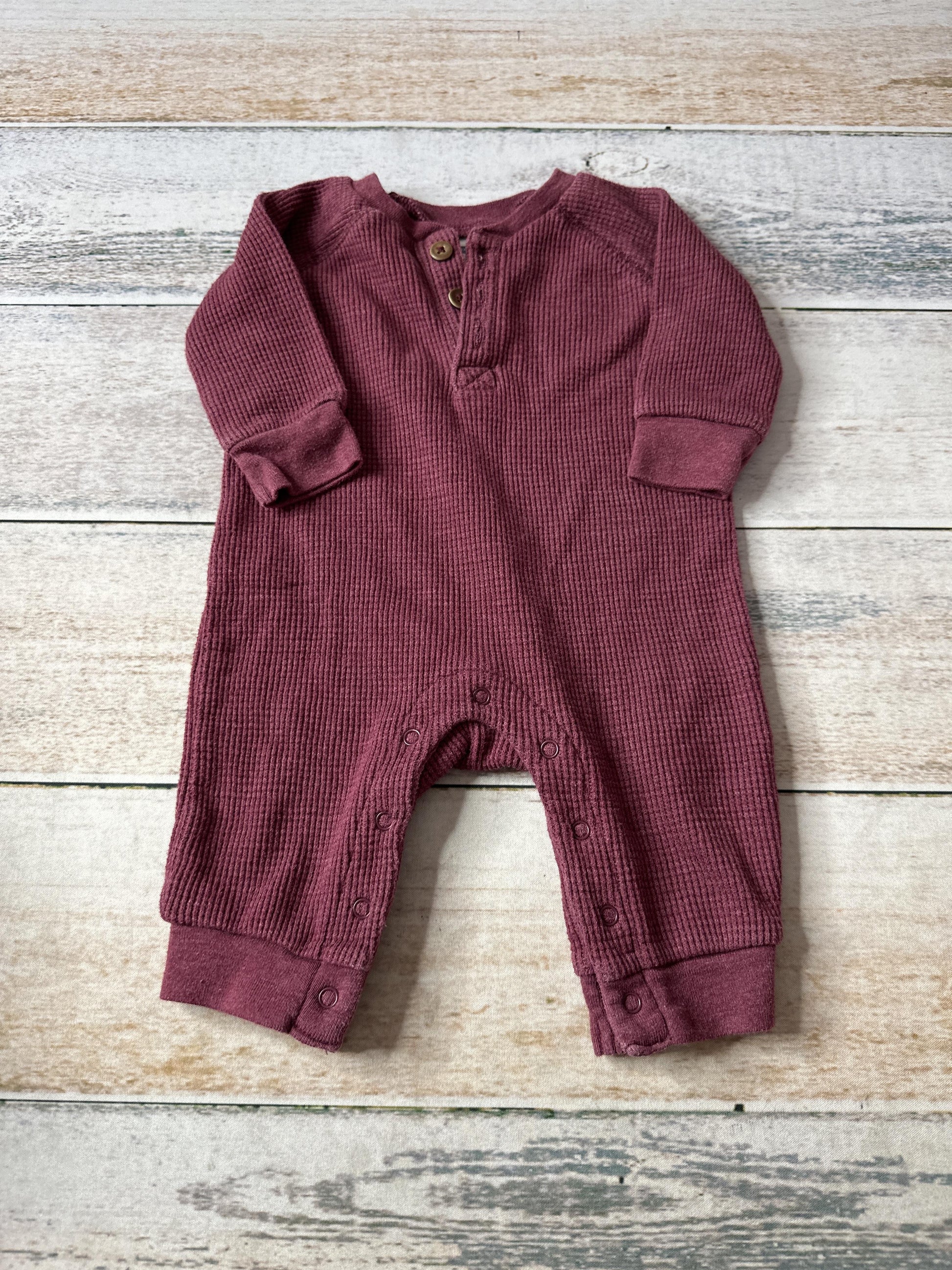 Old Navy Unisex Burgundy Long Sleeve Outfit Size: 0-3 months Burgundy
