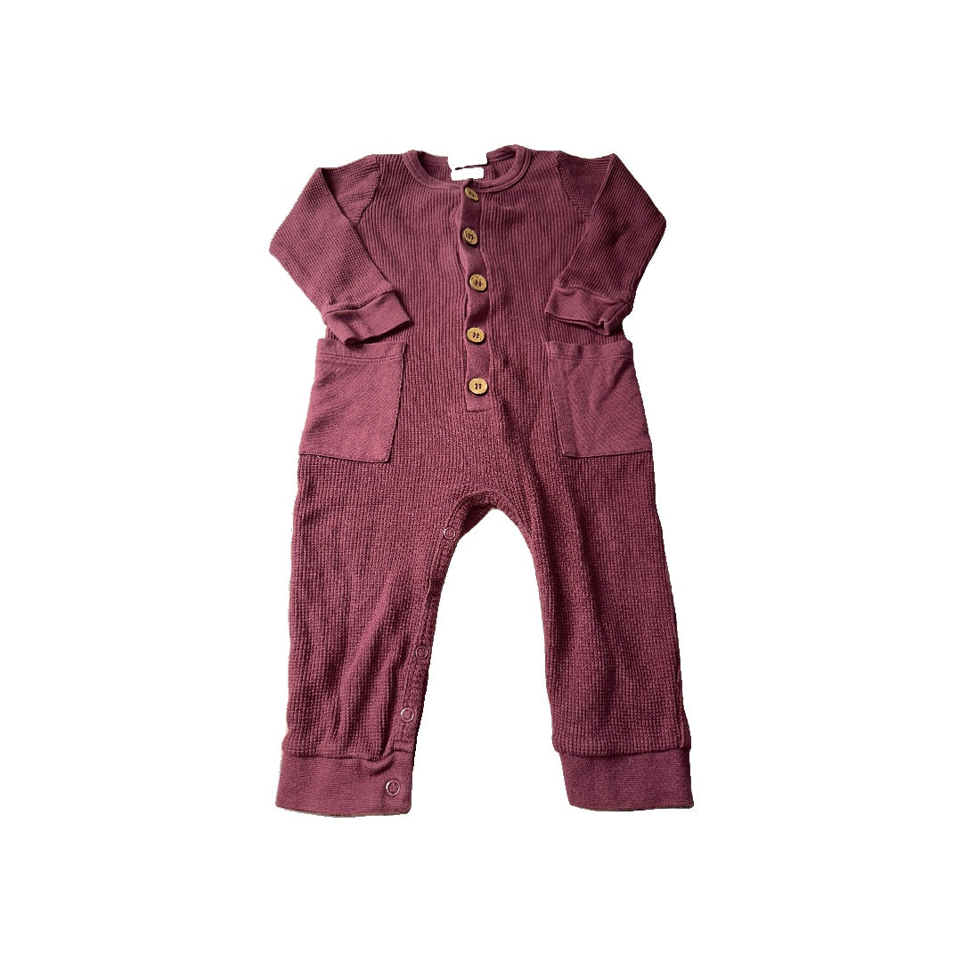 City Mouse Unisex Burgundy Long Sleeve Outfit Size: 9-12 Months Burgundy