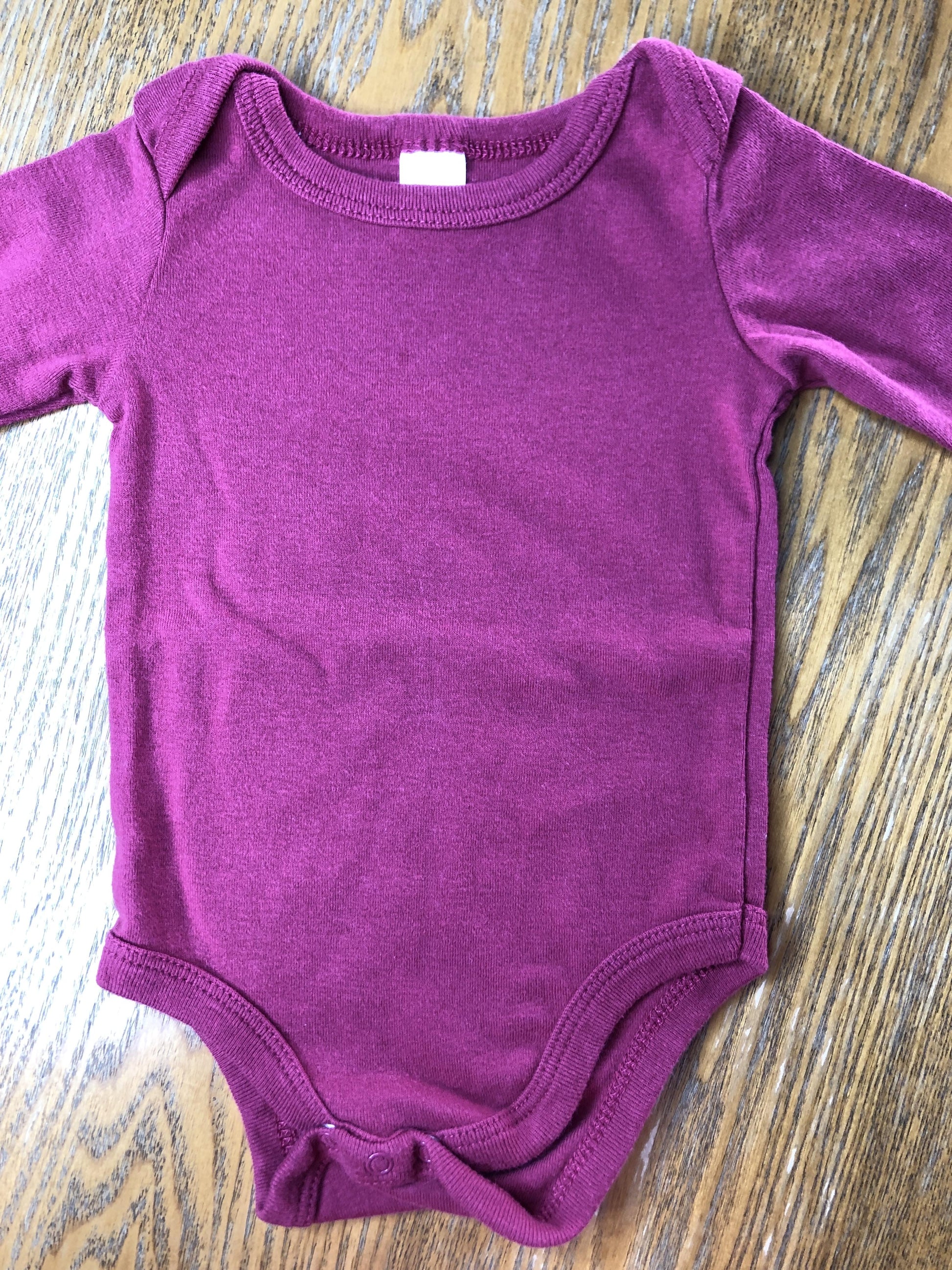 Baby Kiss Girls Burgundy Onesie Size: 3-6 months Burgundy