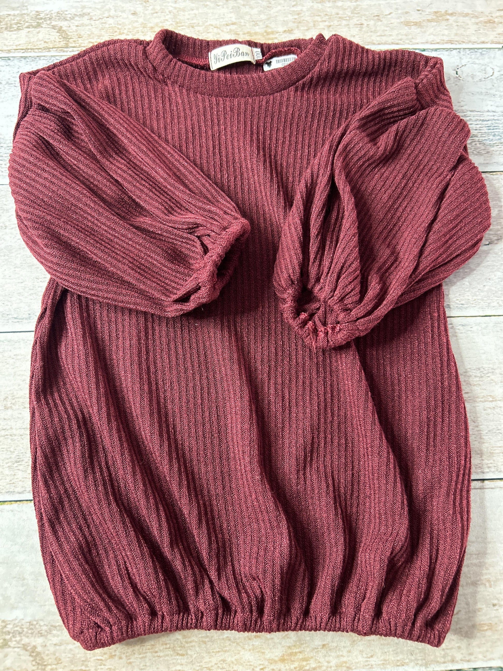 Girls Burgundy Button Down Short Sleeve Size: 2T Burgundy
