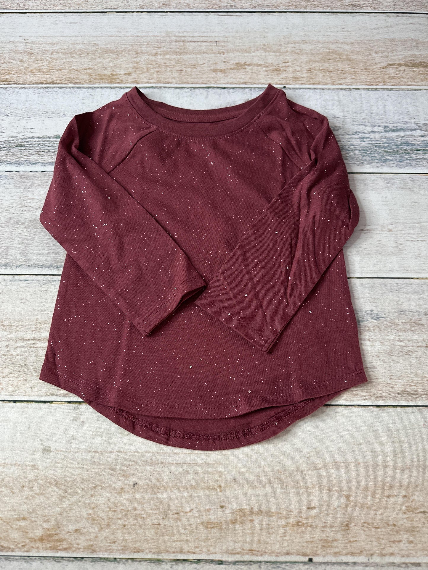 Cat & Jack Girls Burgundy Long Sleeve Shirt Size: 2T Burgundy