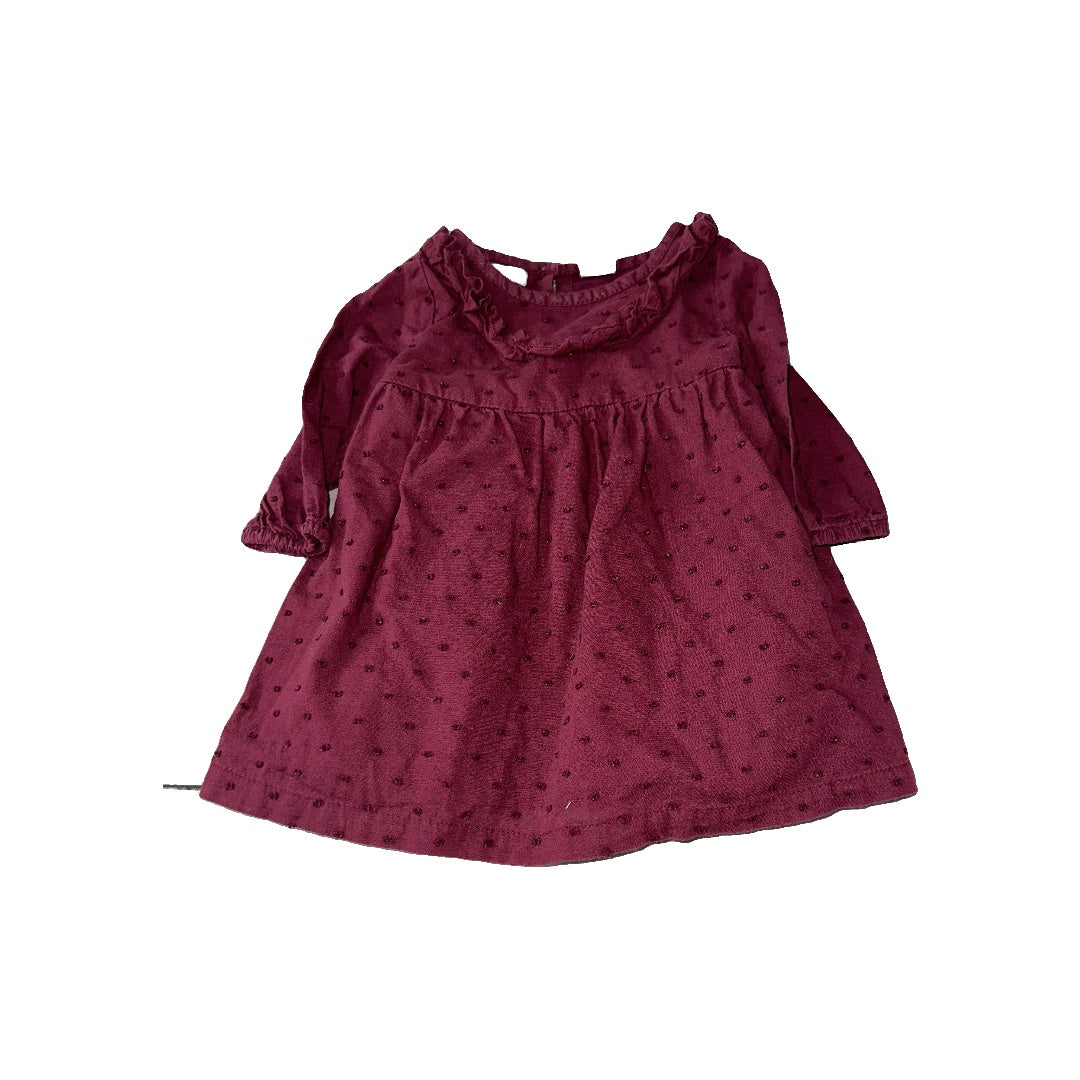 Old Navy Girls Burgundy Dress Size: 3-6 months Burgundy