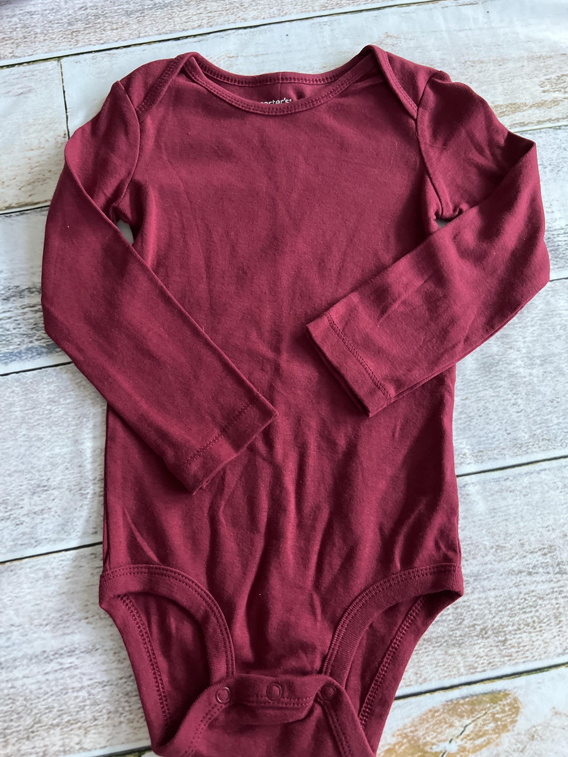 Carters Boys Burgundy Onesie Size: 24 months Burgundy