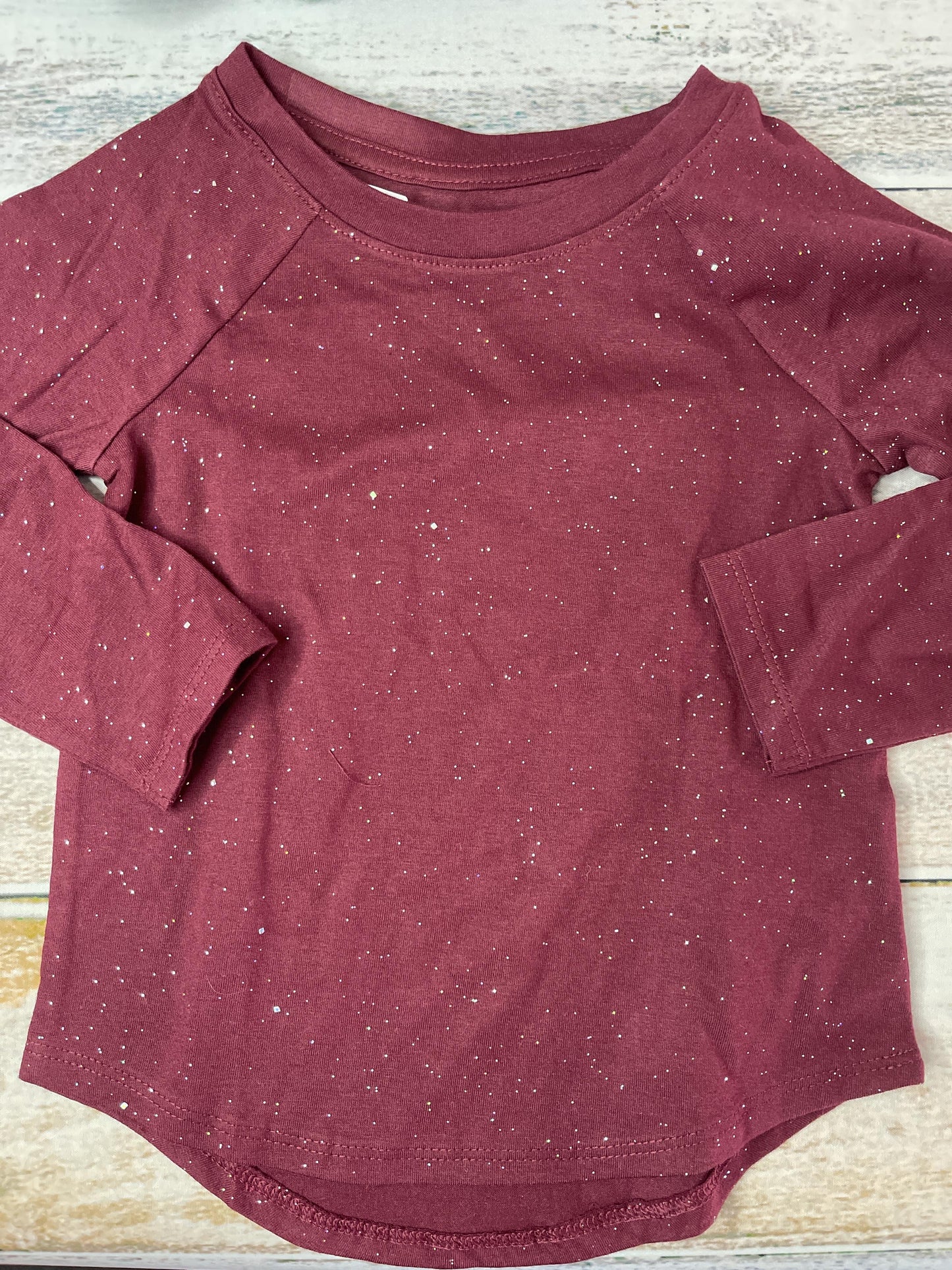 Cat & Jack Girls Burgundy Long Sleeve T-Shirt Size: 3T Burgundy