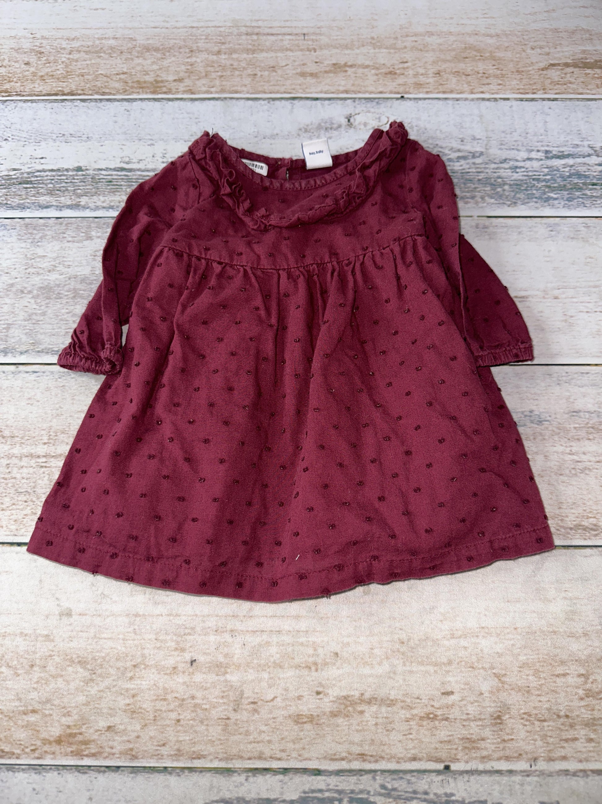 Old Navy Girls Burgundy Dress Size: 3-6 months Burgundy