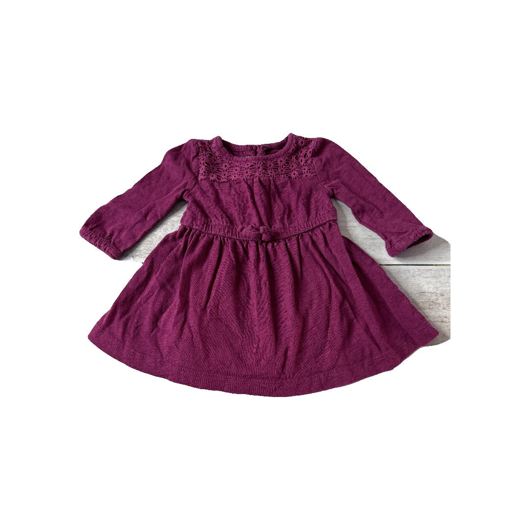 Carters Girls Burgundy Dress Size: 3 months Burgundy