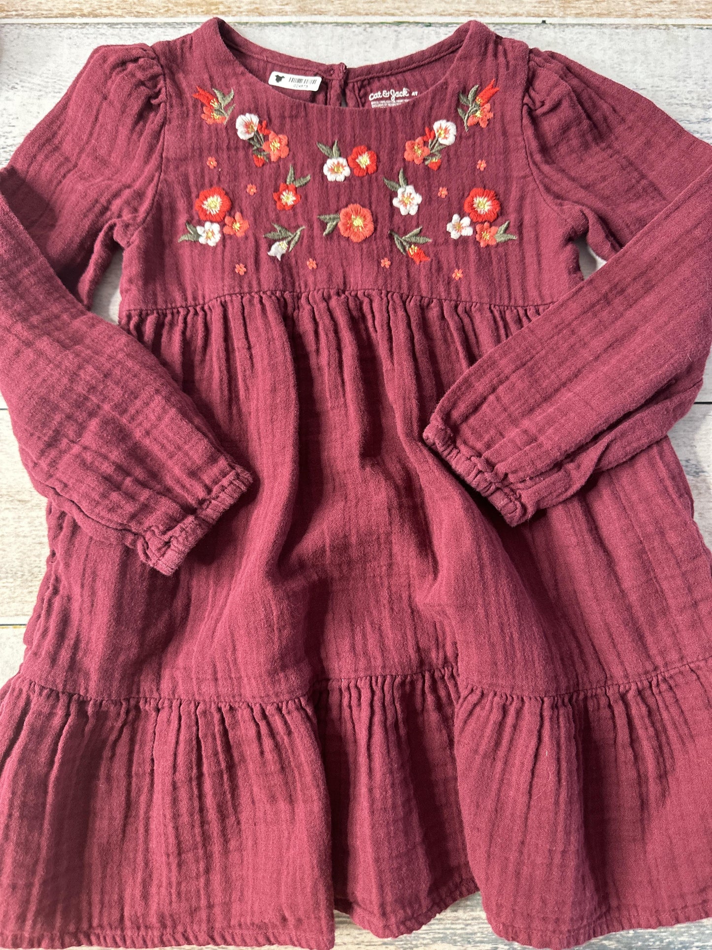 Cat & Jack Girls Burgundy Dress Size: 4T Burgundy