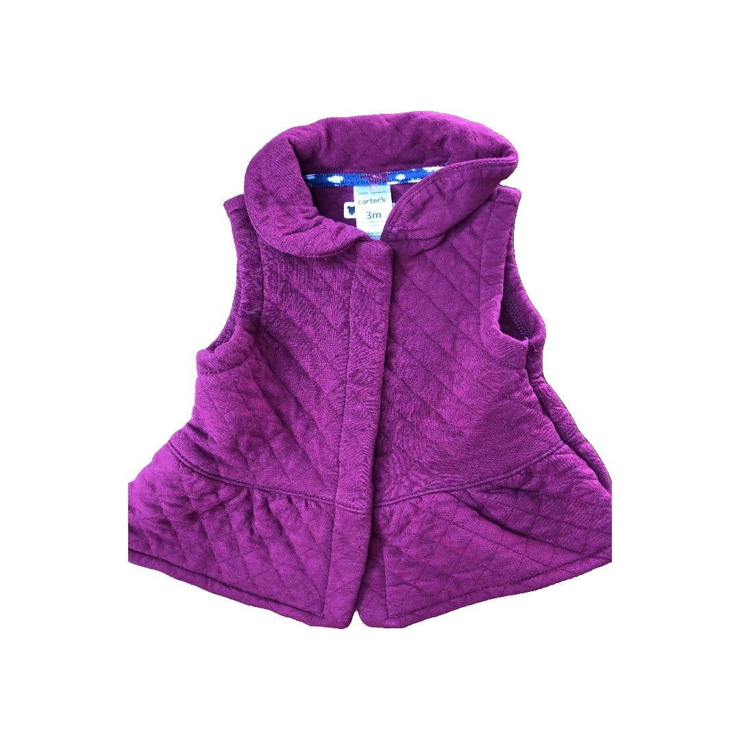 Carters Girls Burgundy Vest Size: 0-3 months Burgundy