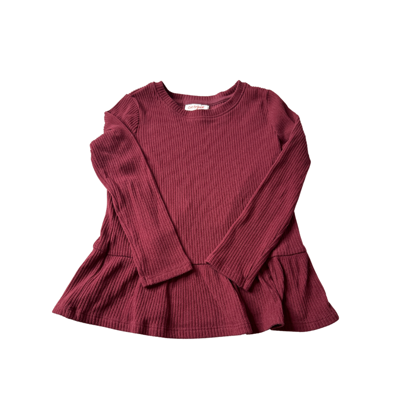 Cat & Jack Girls burgundy Long Sleeve T-Shirt Size: 5T burgundy