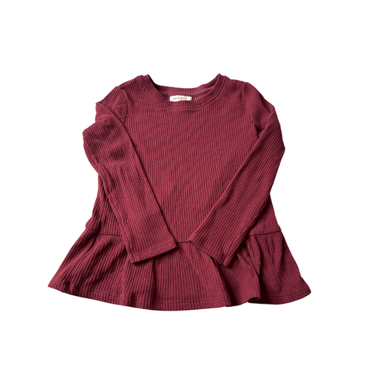Cat & Jack Girls burgundy Long Sleeve T-Shirt Size: 5T burgundy