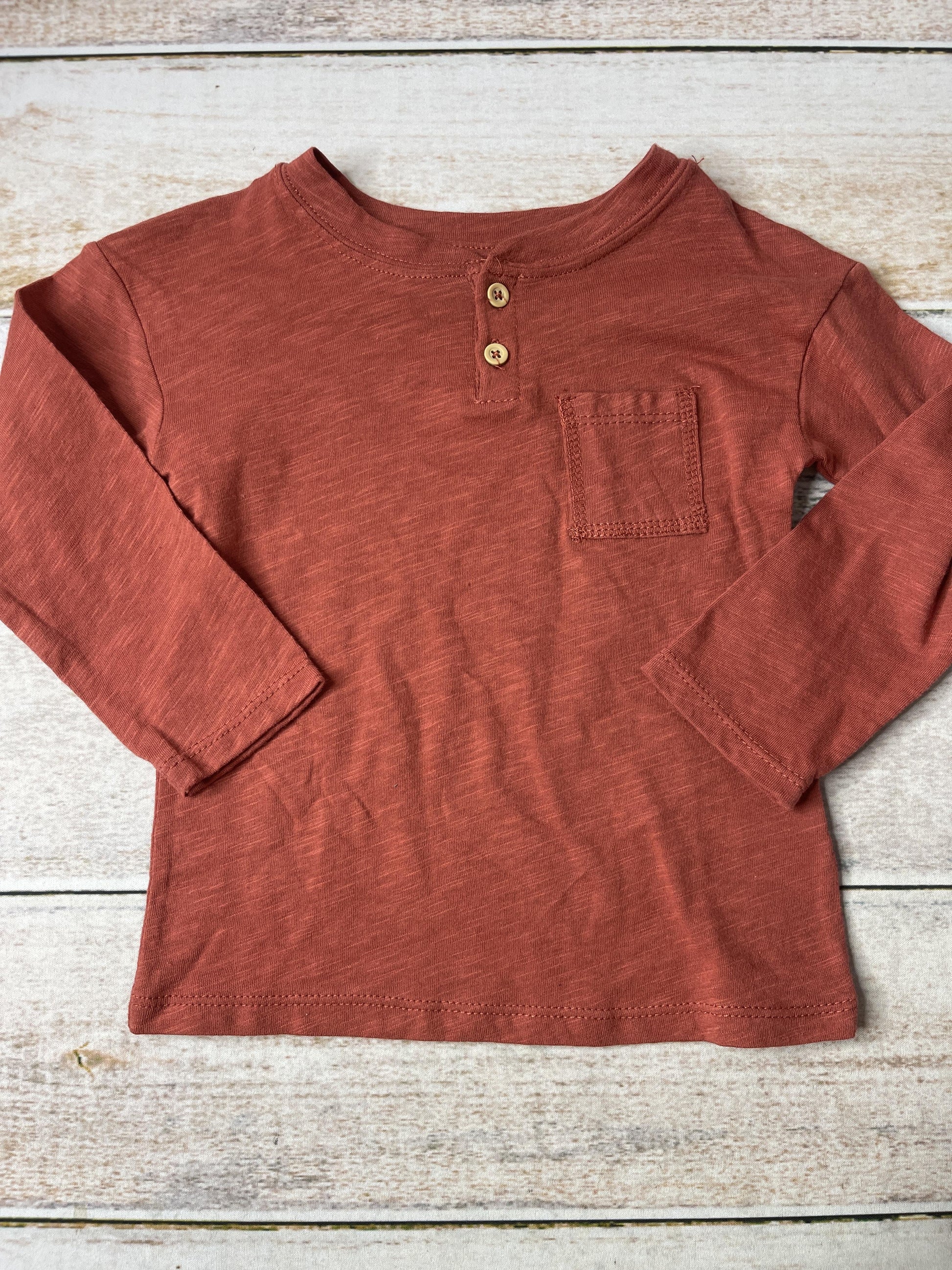 Grayson Collective Unisex Burgundy Long Sleeve T-Shirt Size: 18 months Burgundy