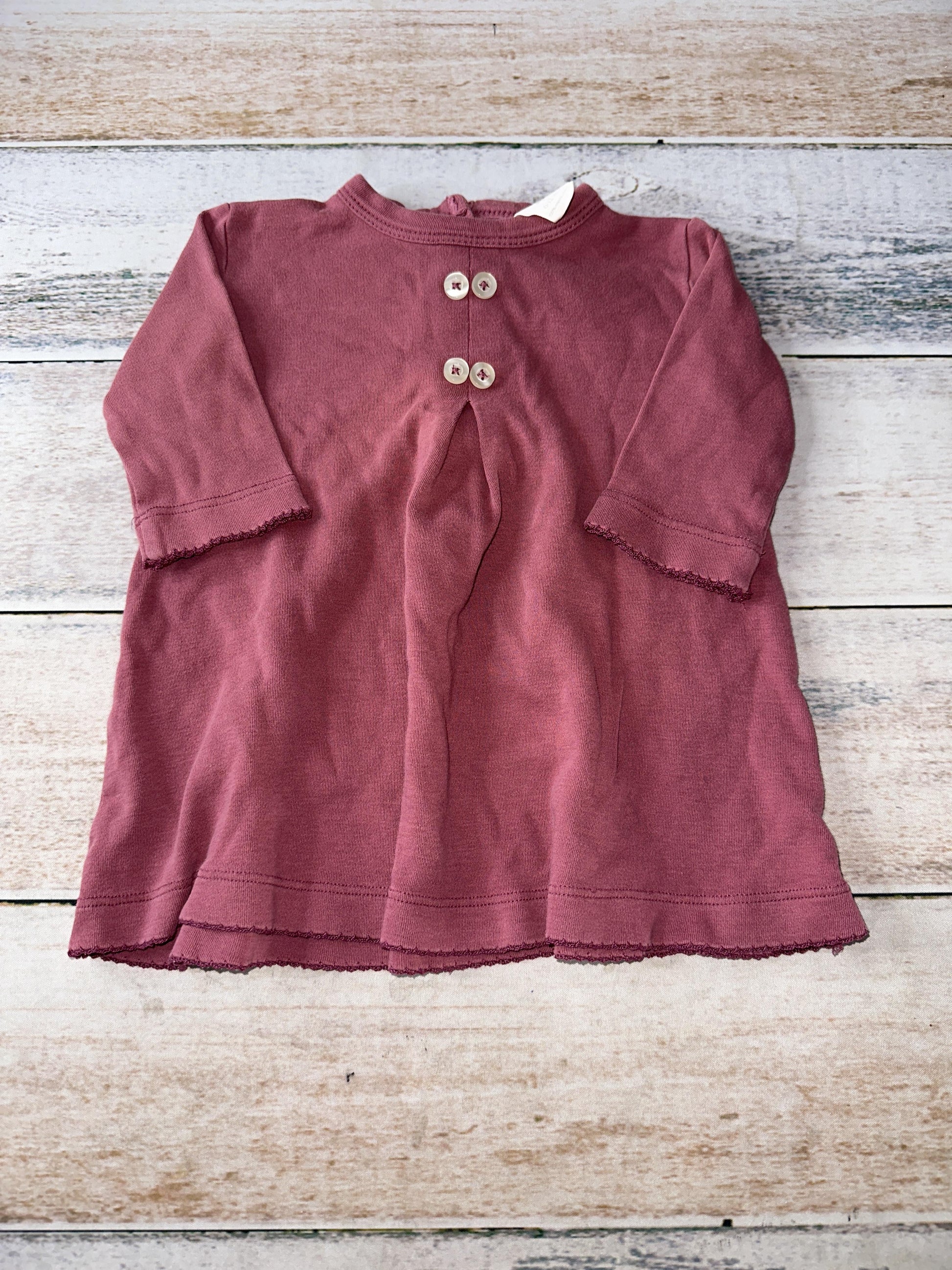 Kate Quinn Girls Burgundy Dress Size: 6-12 months Burgundy