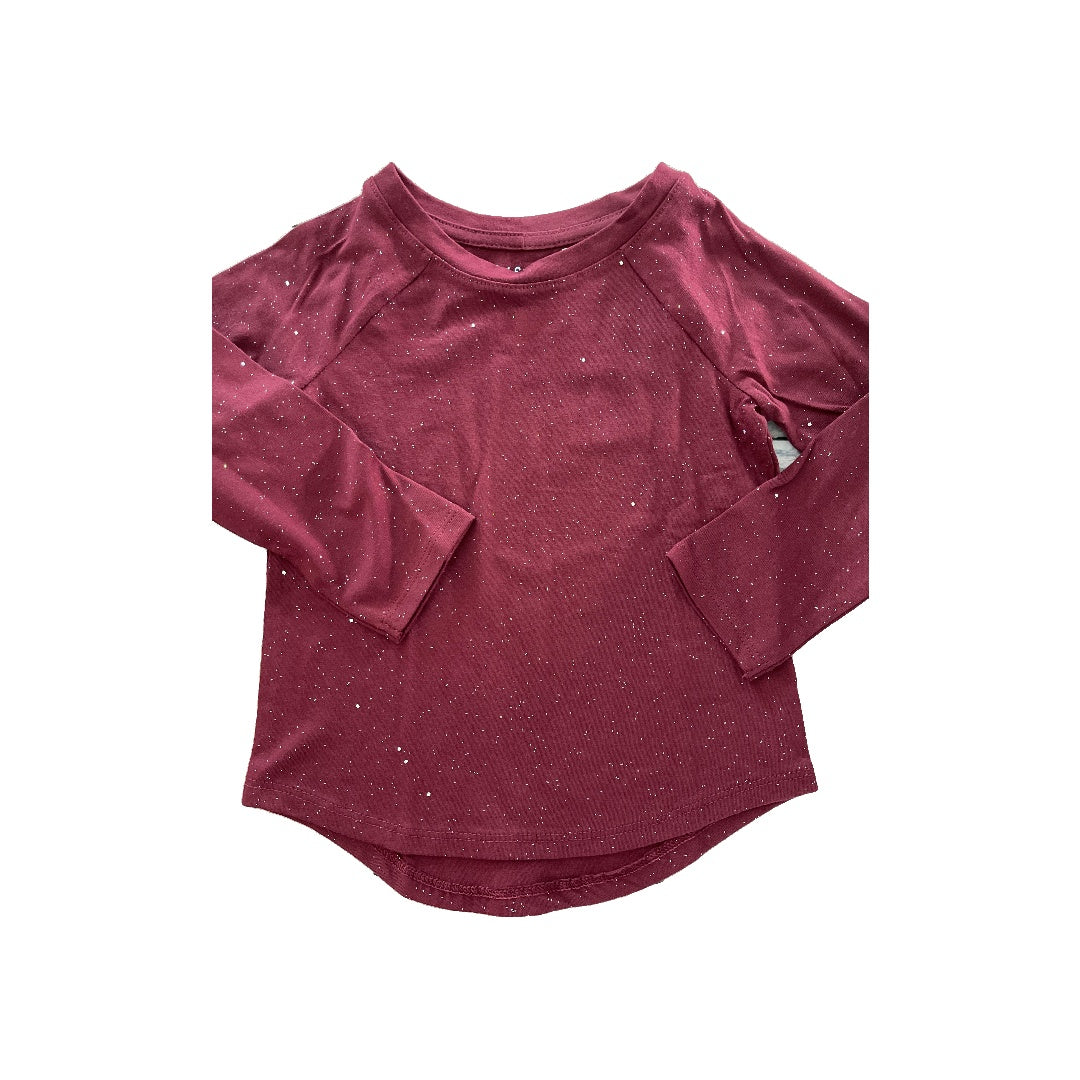 Cat & Jack Girls Burgundy Long Sleeve T-Shirt Size: 3T Burgundy